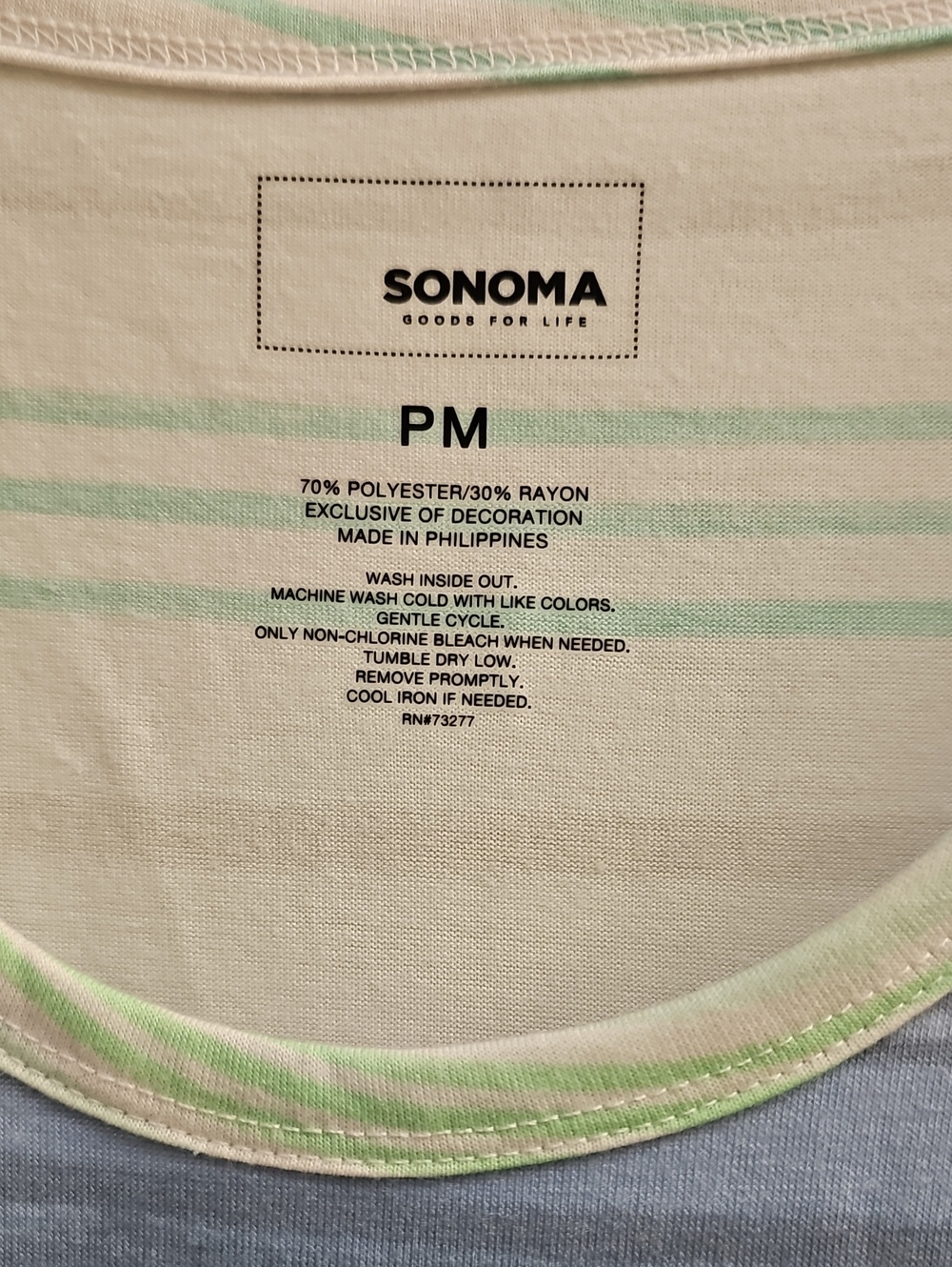 Sonoma Striped Tank Drawstring Maxi Dress in Blue, Green, White. NWT. - Picture 4 of 7